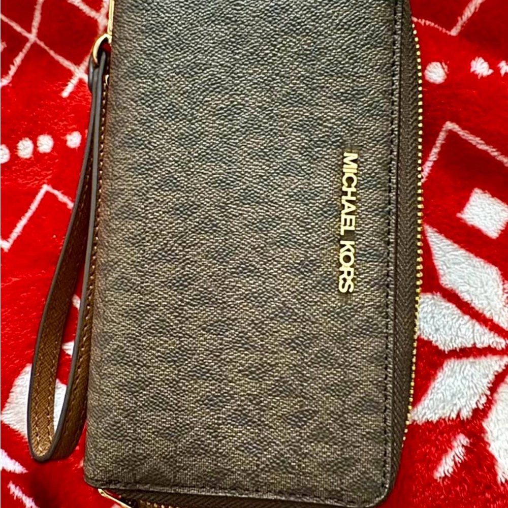 Michael Kors Brown Wristlet Wallet
